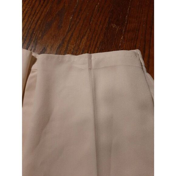 Size 14 Worthington Essential Cream Pleated Leg Rear Elastic Waist Trouser Pants - Picture 4 of 7